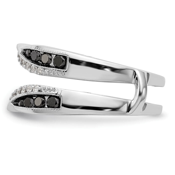 Buy Luxury 14K White Gold 3/4 Carat Black & White Diamond Ring Guard-3