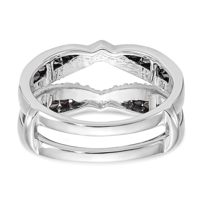 Buy Luxury 14K White Gold 3/4 Carat Black & White Diamond Ring Guard-5
