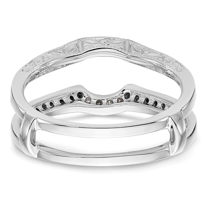 Buy Stylish 14K White Gold Ring Guard - 1/4 Carat Blue & White Diamonds-5