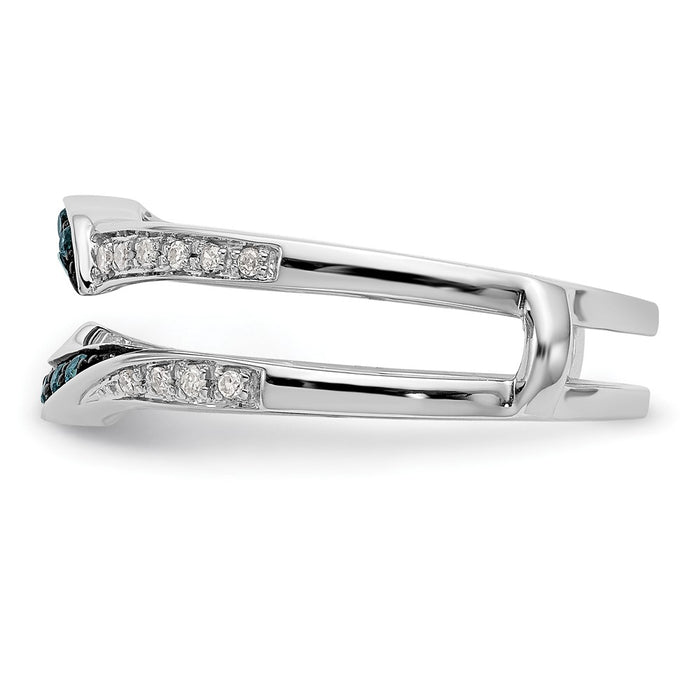 Buy 14K White Gold 1/5 Carat Blue & White Diamond Ring Guard - Luxury Design-3
