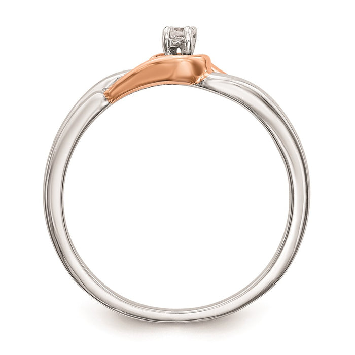 Exclusive 14K White & Rose Gold Engagement Ring - 1/20 Carat Diamond, Stylish Value-2