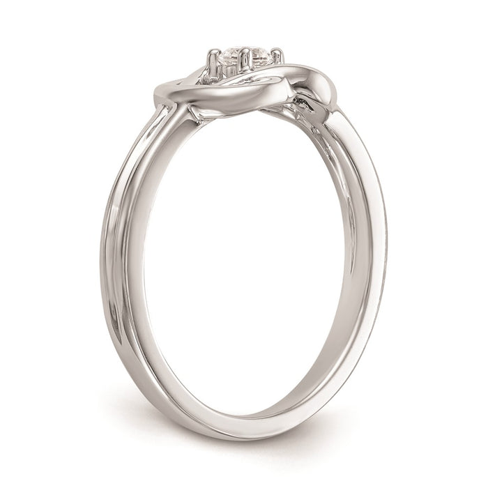 Buy Exclusive 14K White Gold Love Knot Engagement Ring, 1/8 Carat Diamond, Stylish Design-6