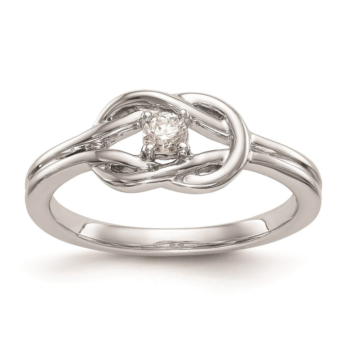Buy Exclusive 14K White Gold Love Knot Engagement Ring, 1/8 Carat Diamond, Stylish Design-1