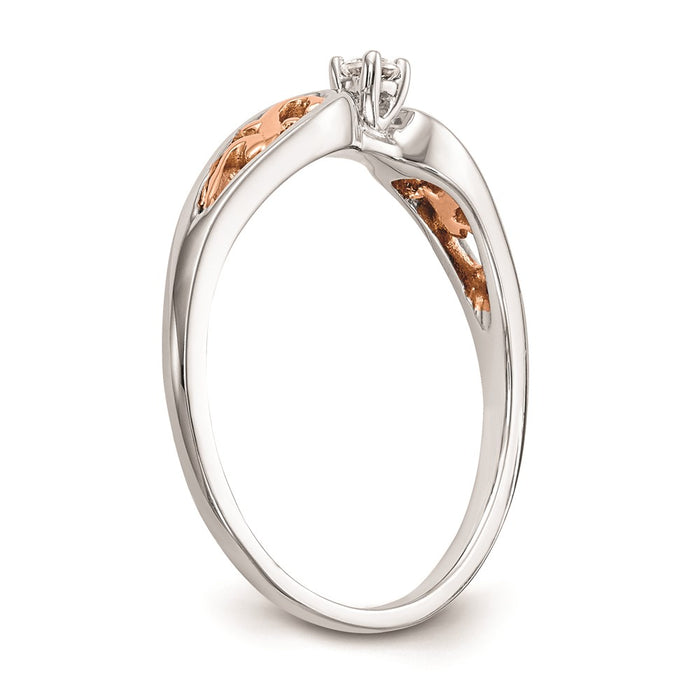 Exclusive 14K White & Rose Gold Engagement Ring with 1/20 Carat Diamond - Stylish Value-6