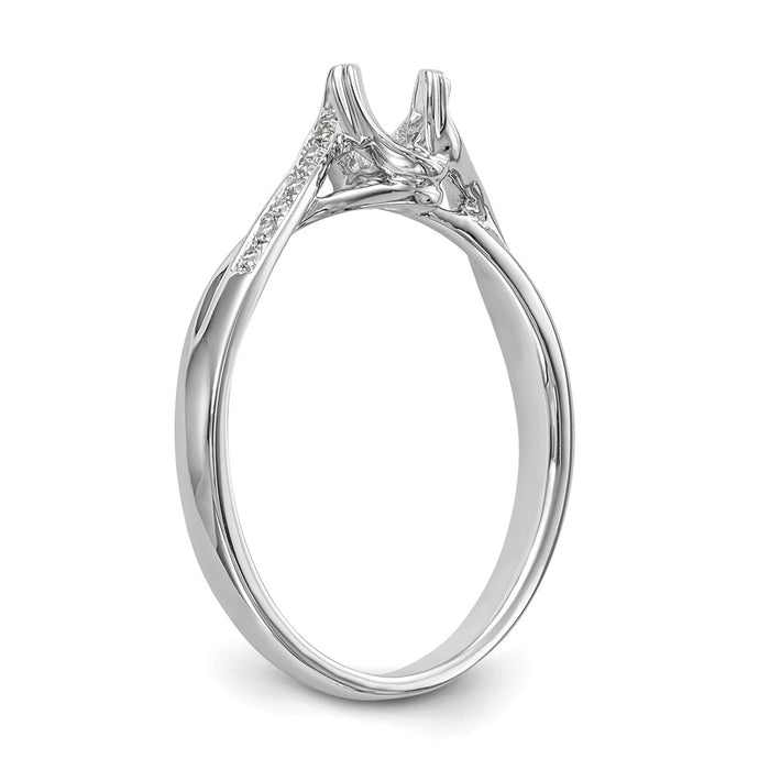 High-Quality 14K White Gold Bypass Engagement Ring - 1/4 Carat Round Diamond-6