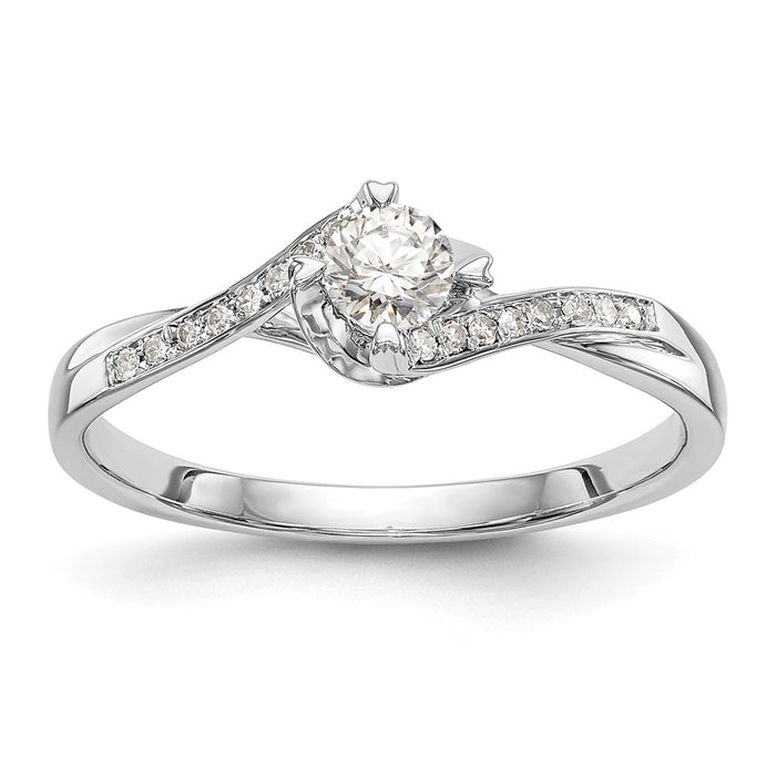 Buy Exclusive 10K White Gold Semi-Mount Engagement Ring, 1/4 Carat Center, Stylish Design-1