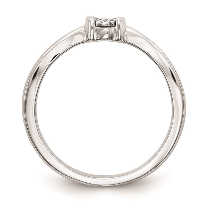 Buy Exclusive 14K White Gold Engagement Ring with .03 Carat Diamond Cluster-2