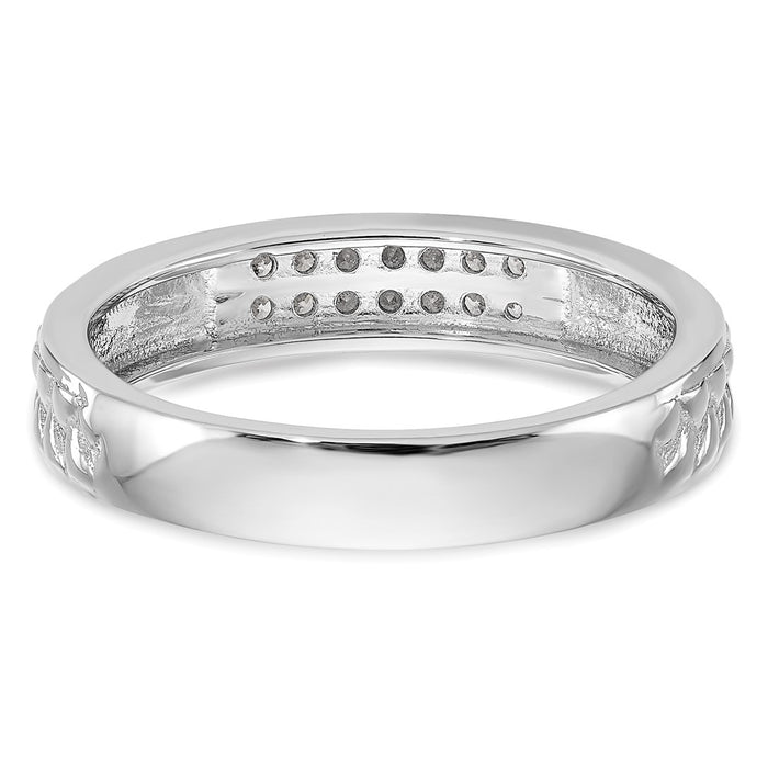 Buy Exclusive 10K White Gold Wedding Band Set with 1/10 Carat Diamonds-5