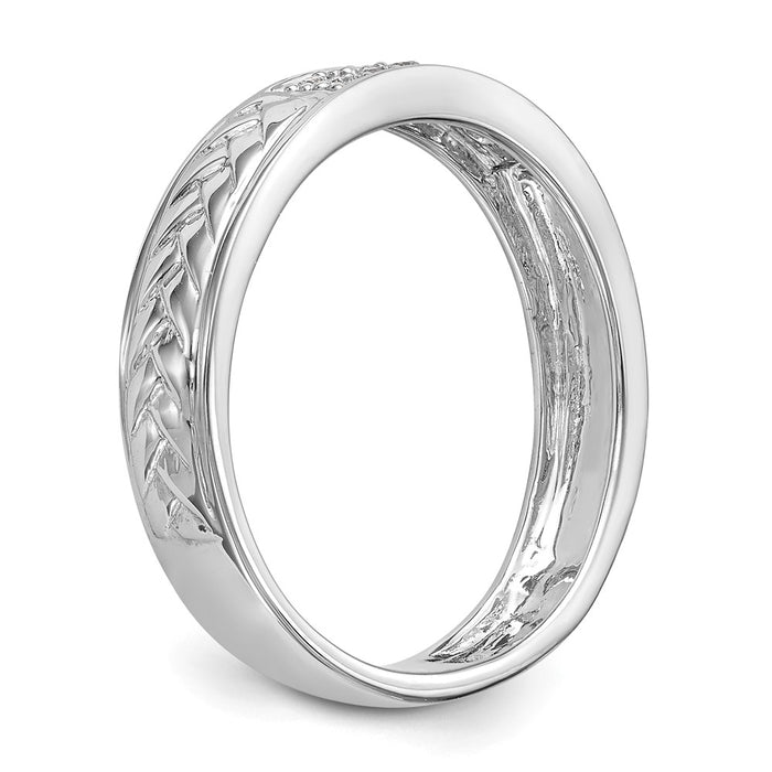 Buy Exclusive 10K White Gold Wedding Band Set with 1/10 Carat Diamonds-6