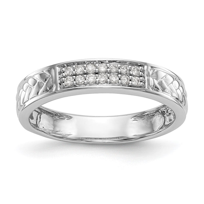 Buy 14K White Gold Women's Wedding Band with 1/10 Carat Diamonds - Stylish Value!-1