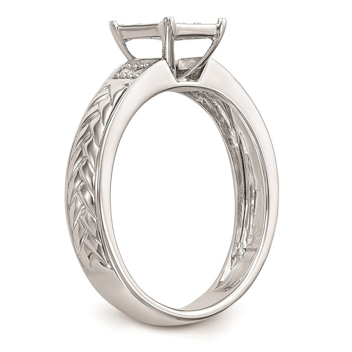 Buy Stylish 10K White Gold Diamond Trio Engagement Ring, 1/6 Carat Cluster-5