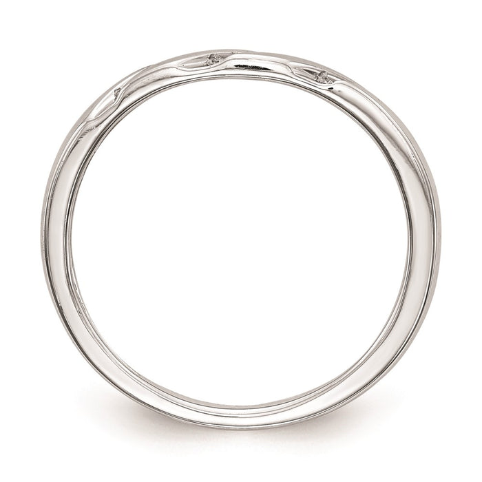 Exclusive 14K White Gold Wedding Band - 1/20 Carat Diamonds, Stylish Value!-2