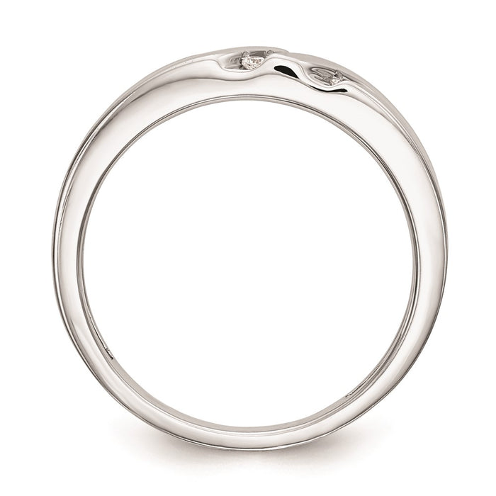 Buy Exclusive 14K White Gold Men's Wedding Band - AA Quality, 1/6 Carat Diamonds-2