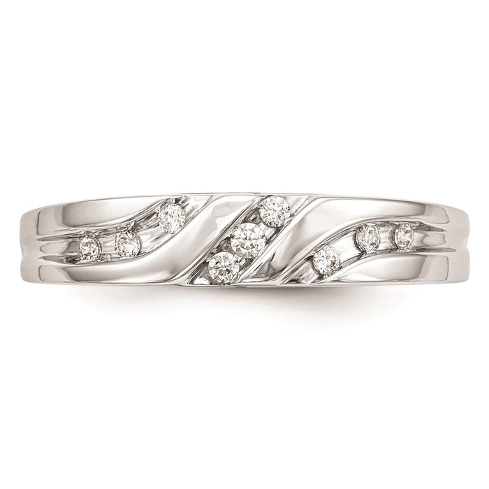 Buy Exclusive 14K White Gold Men's Wedding Band - AA Quality, 1/6 Carat Diamonds-4