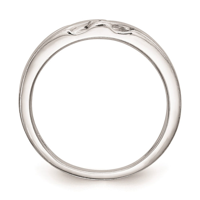 Buy Stylish 14K White Gold Wedding Band with 1/8 Carat Diamond Trio-2