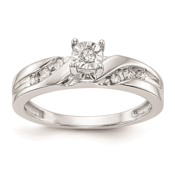 Exclusive 14K White Gold Diamond Trio Engagement Ring Set - 1/8 Carat, Stylish Value-1
