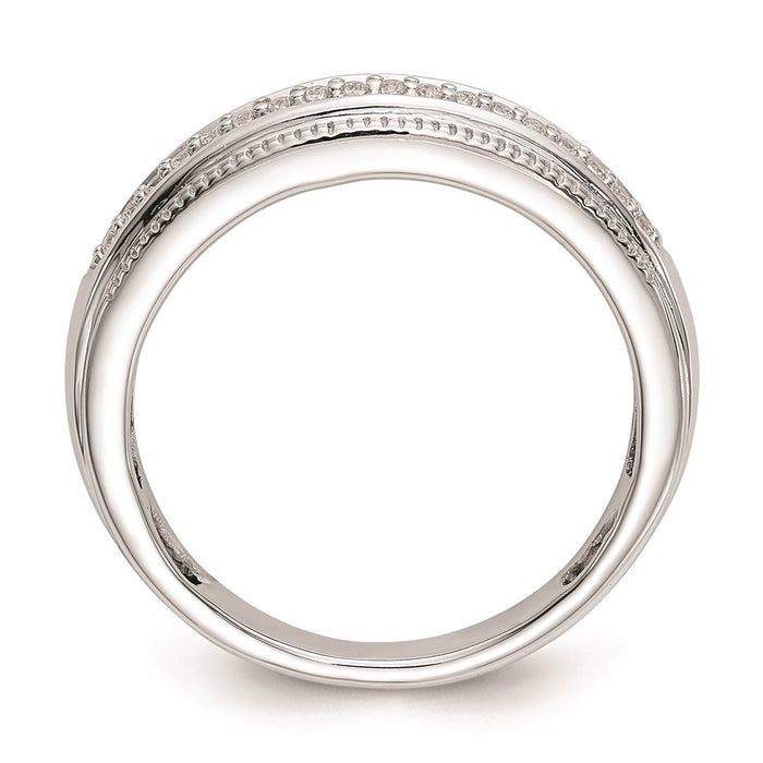 Buy Stylish 14K White Gold Men's Wedding Band - AA Quality, 1/10 Carat Diamonds-2