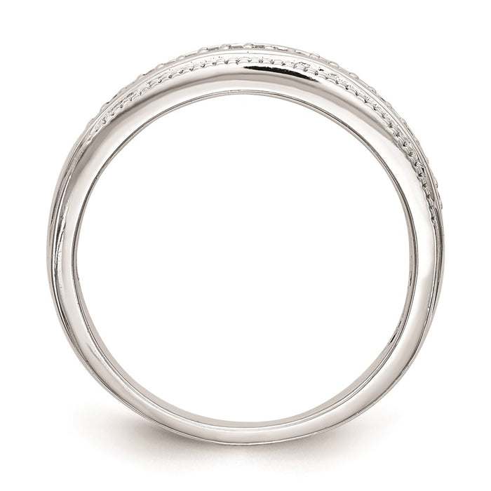Buy Stylish 14K White Gold Wedding Band with 1/10 Carat Diamonds - AA Quality-2