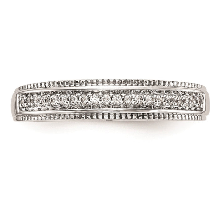 Buy Stylish 14K White Gold Wedding Band with 1/10 Carat Diamonds - AA Quality-4