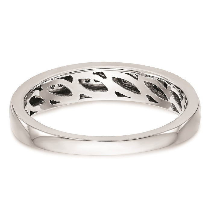Buy Stylish 14K White Gold Wedding Band with 1/10 Carat Diamonds - AA Quality-5