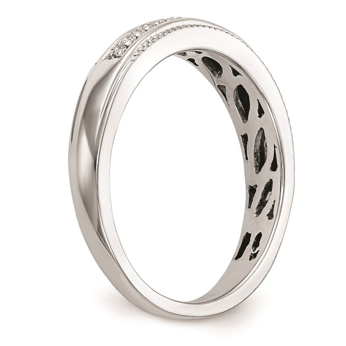 Buy Stylish 14K White Gold Wedding Band with 1/10 Carat Diamonds - AA Quality-6