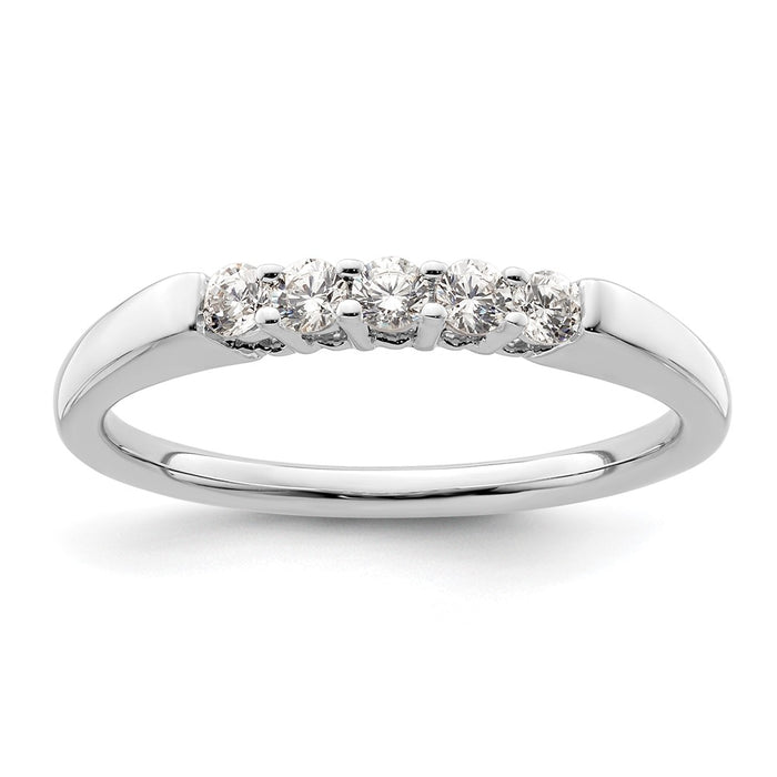 Buy Stylish 14K White Gold Diamond Band - 5-Stone, 1/4 Carat Value-1