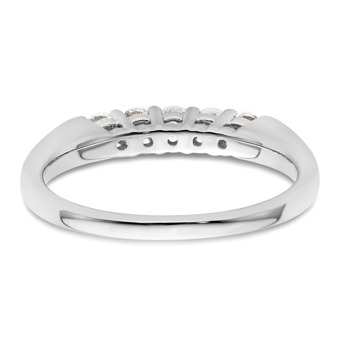 High-Quality 14K White Gold 5-Stone Diamond Band - 1/3 Carat Luxury Value-5