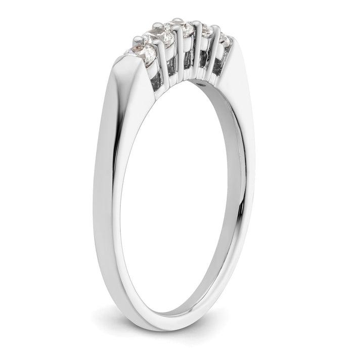 High-Quality 14K White Gold 5-Stone Diamond Band - 1/3 Carat Luxury Value-6