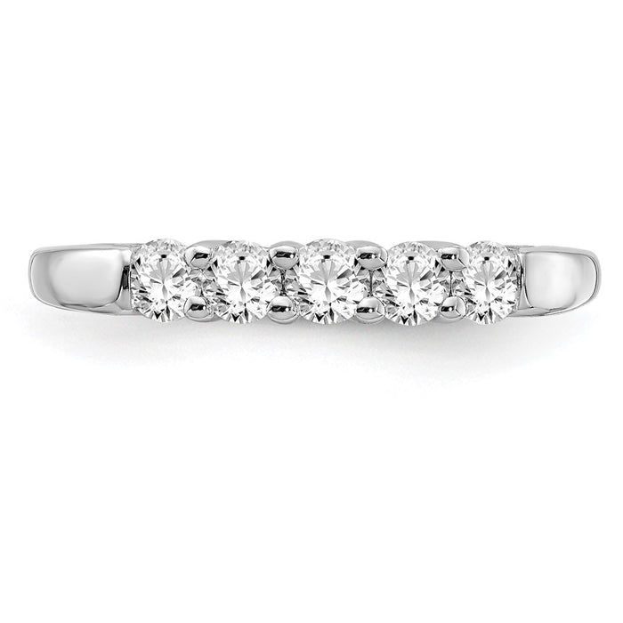 High-Quality 14K White Gold 5-Stone Diamond Band | 1/2 Carat Luxury Style-4