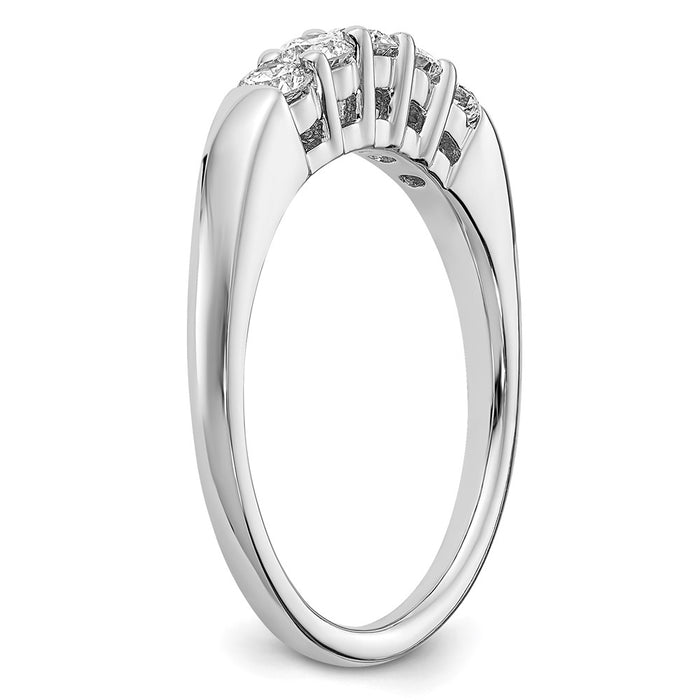 High-Quality 14K White Gold 5-Stone Diamond Band | 1/2 Carat Luxury Style-6