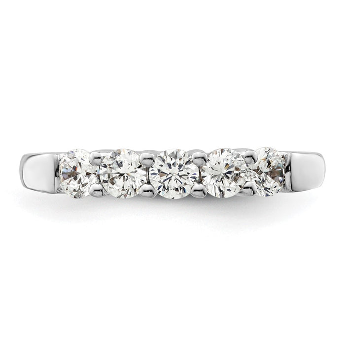 Buy Exclusive 14K White Gold 5-Stone Diamond Band - 3/4 Carat Luxury Value-4