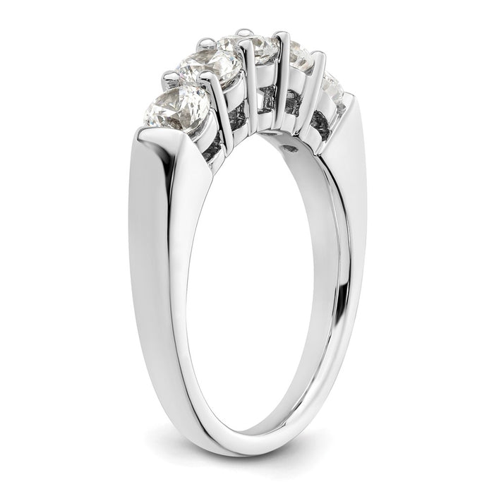 Exclusive 14K White Gold 5-Stone Diamond Band Setting (4.1mm) - Stylish Value-6