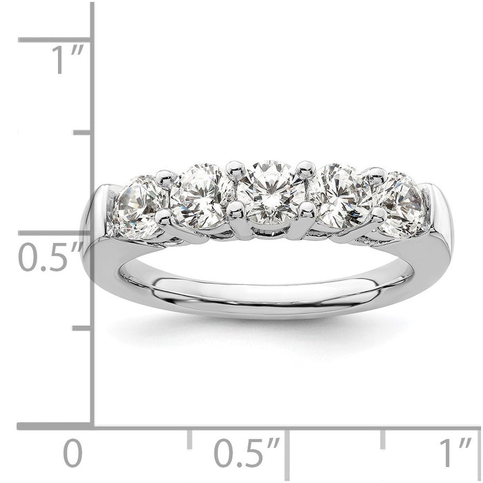 Exclusive 14K White Gold 5-Stone Diamond Band Setting (4.1mm) - Stylish Value-7
