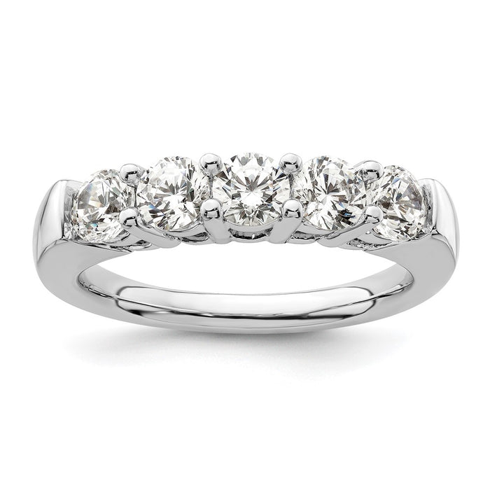 Exclusive 14K White Gold 5-Stone Diamond Band Setting (4.1mm) - Stylish Value-1