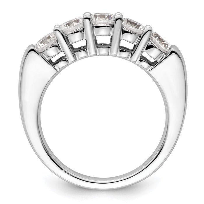 Buy 14K White Gold 5-Stone Diamond Band, 1.5 Carats, Stylish Luxury Design-2