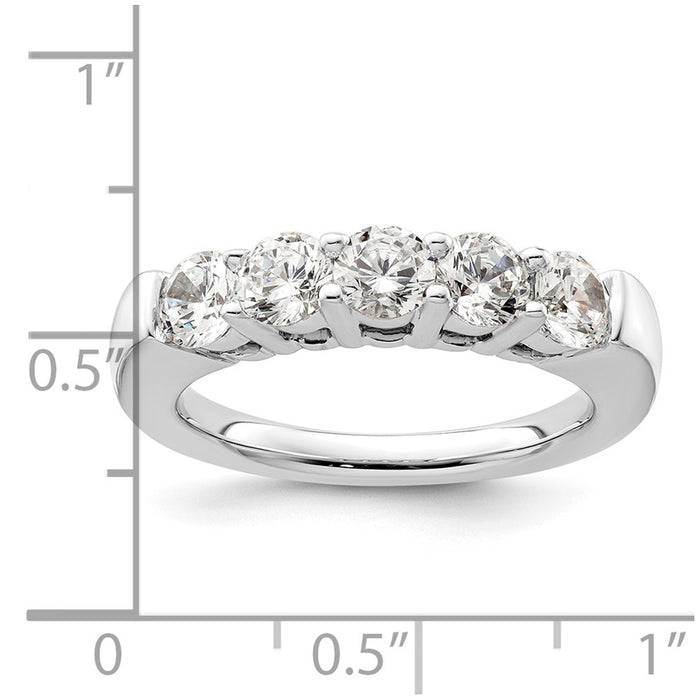 Buy 14K White Gold 5-Stone Diamond Band, 1.5 Carats, Stylish Luxury Design-7