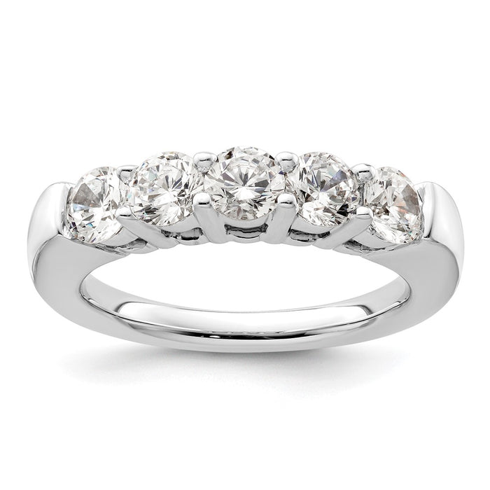 Buy 14K White Gold 5-Stone Diamond Band, 1.5 Carats, Stylish Luxury Design-1