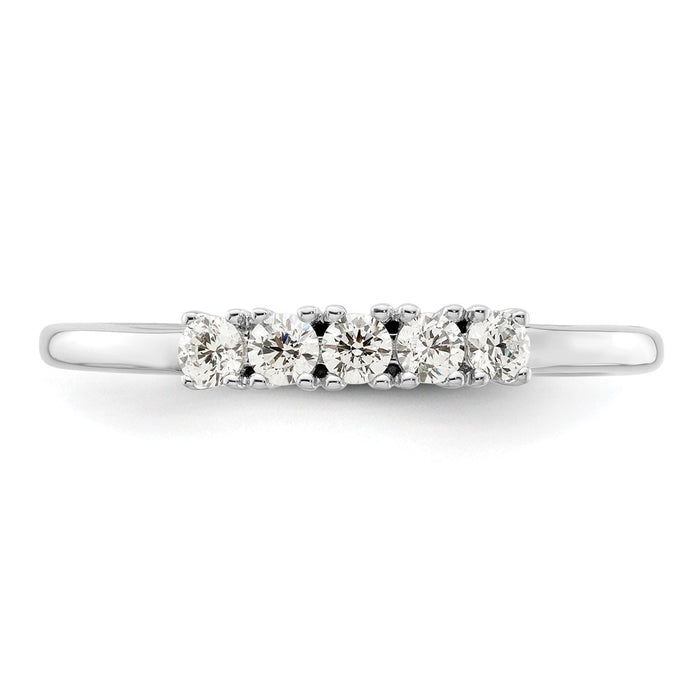 High-Quality 14K White Gold 5-Stone Diamond Band Setting, Stylish & Affordable-4