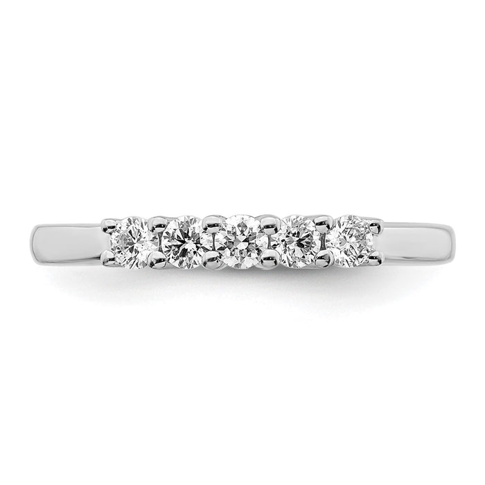 Buy Stylish 14K White Gold 5-Stone Diamond Band Setting, 5 x 2.5mm - Luxury!-4