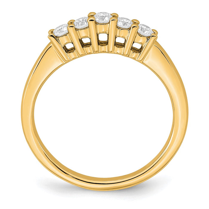Buy 14K Yellow Gold 5-Stone Diamond Band Setting - Stylish 2.5mm Stones-2