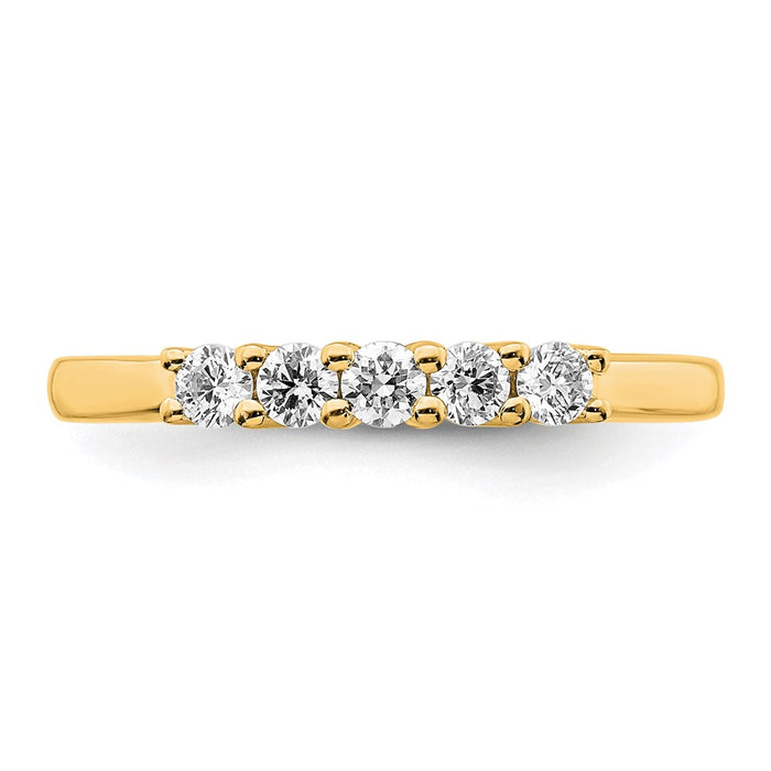 Buy 14K Yellow Gold 5-Stone Diamond Band Setting - Stylish 2.5mm Stones-4