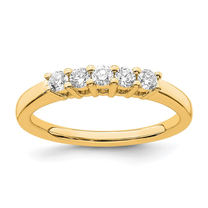 Buy 14K Yellow Gold 5-Stone Diamond Band Setting - Stylish 2.5mm Stones-1