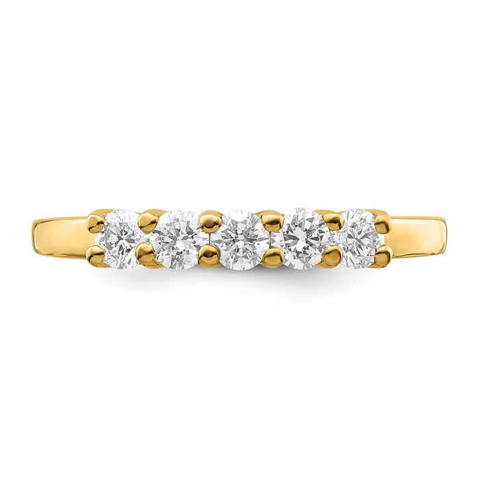 Exclusive 14K Yellow Gold 5-Stone Diamond Band Setting - Stylish & Affordable!-4