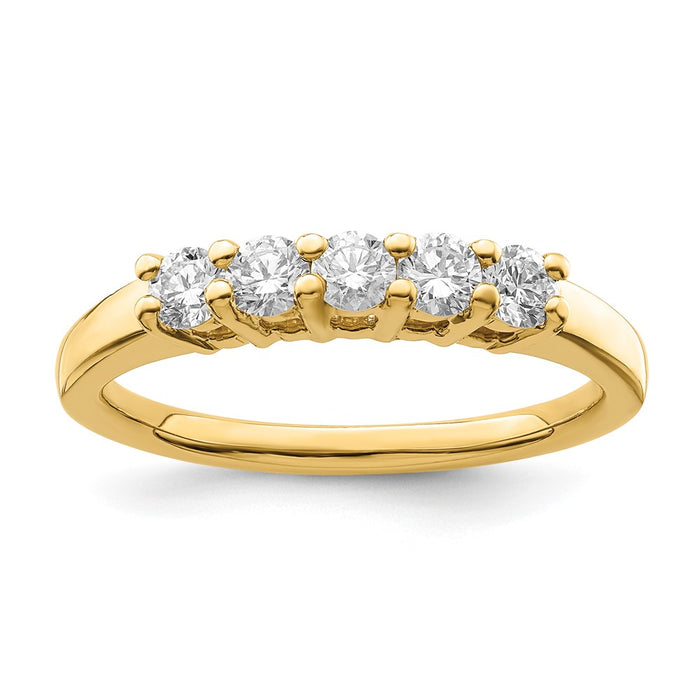 Exclusive 14K Yellow Gold 5-Stone Diamond Band Setting - Stylish & Affordable!-1