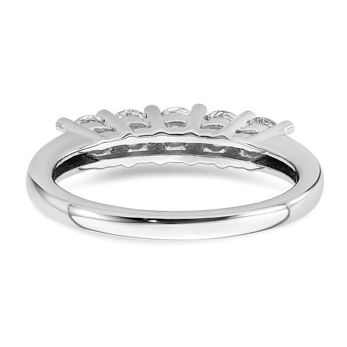 Buy 14K White Gold 5-Stone Diamond Band - 3/4 Carat Luxury Value Ring-5