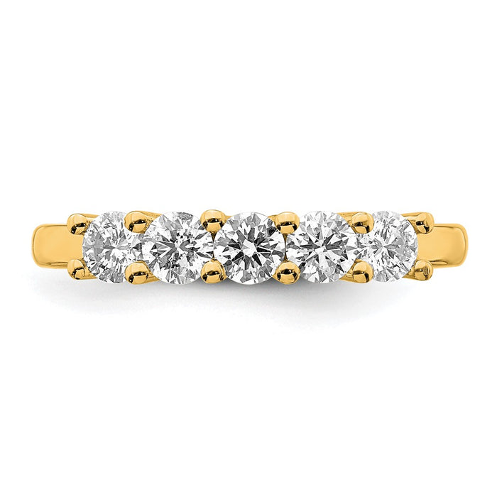 High-Quality 14K Gold 5-Stone Diamond Band Setting for 3.4mm Stones - Affordable Luxury-4