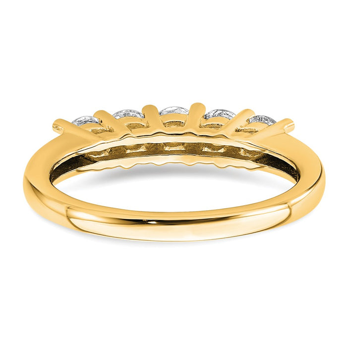 High-Quality 14K Gold 5-Stone Diamond Band Setting for 3.4mm Stones - Affordable Luxury-5