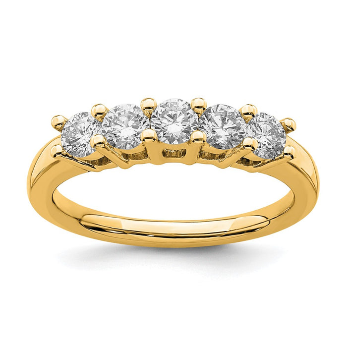 High-Quality 14K Gold 5-Stone Diamond Band Setting for 3.4mm Stones - Affordable Luxury-1