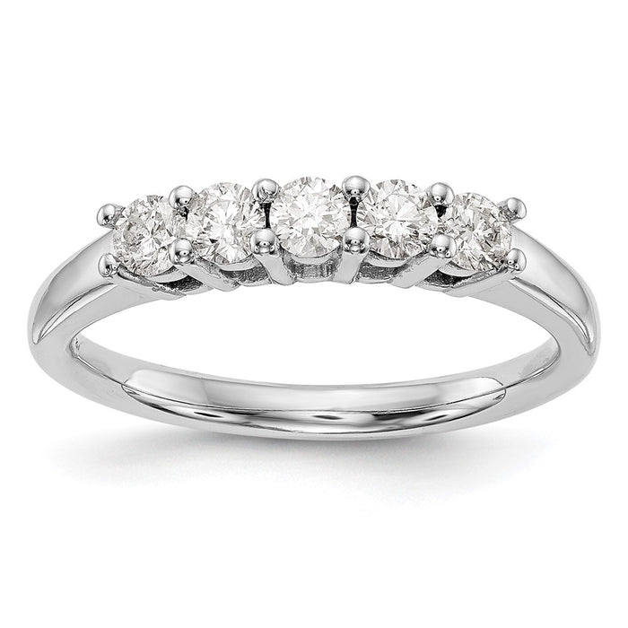 High-Quality 14K White Gold 5-Stone Diamond Band Setting | Stylish & Affordable-1