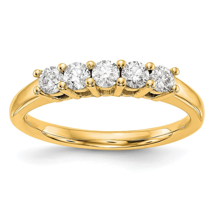 Buy Exclusive 14K Yellow Gold 5-Stone Diamond Band Setting (3.8mm) - Luxury Value!-1